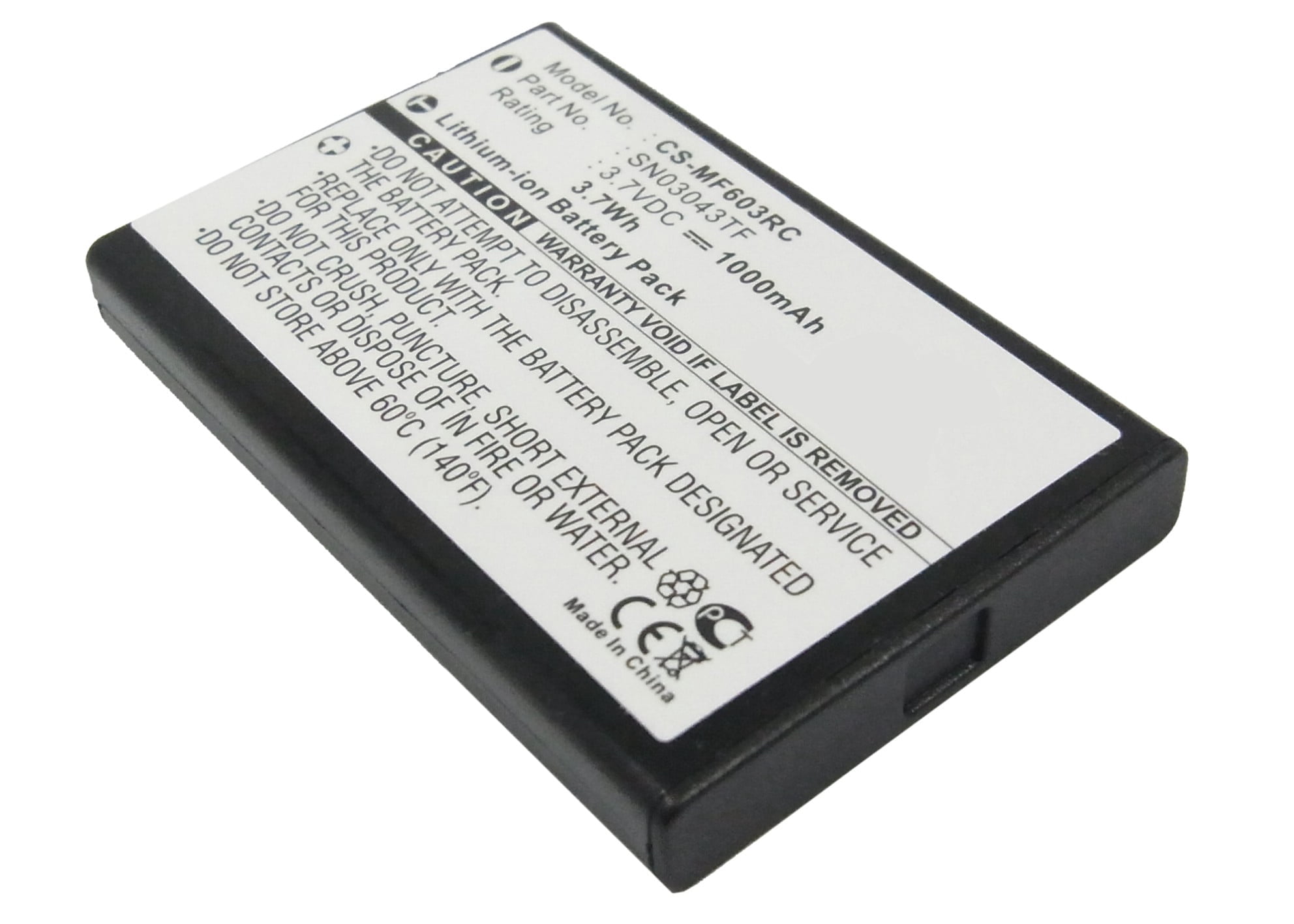 Battery for Nevo C3, CS-MF603RC 1000mAh Li-ion