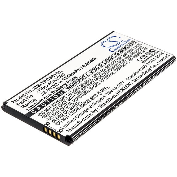 Replacement Battery for Neffos C5L,C5L Dual SIM,TP601A,TP601B,TP601C,TP601E,NBL-45A2000,1750mAh,Mobile Phone battery
