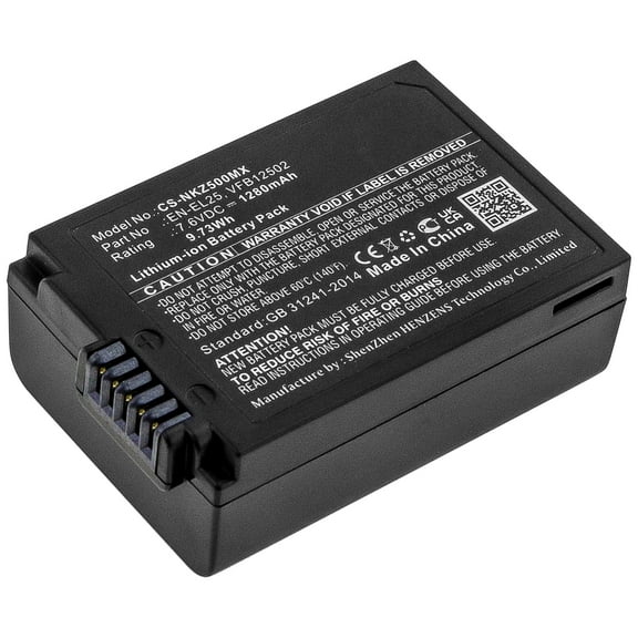 Replacement Battery for Nikon Z FC Mirrorless,Z30,Z50,Z50 ZFC,EN-EL25,VFB12502,7.6V/1280mAh