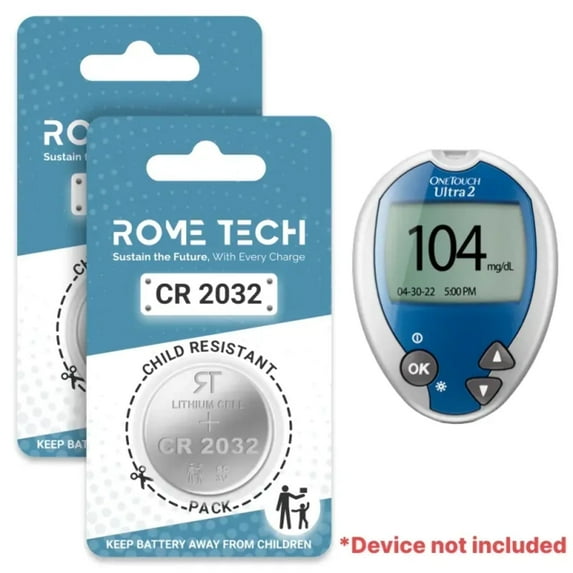 Replacement Battery for OneTouch Ultra 2 Blood Glucose Monitor - 2 Pack