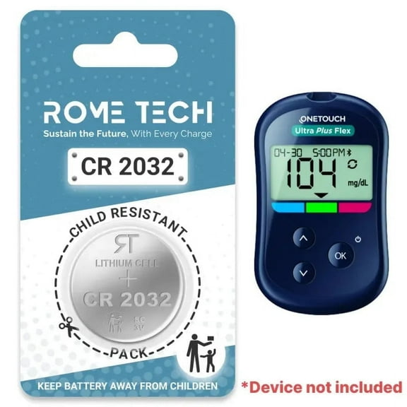 Replacement Battery for OneTouch Ultra Plus Flex Blood Glucose Monitor - 2 Pack