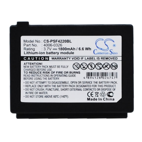 Replacement Battery for PSC Falcon 4220,PN:4006-0326,1800mAh