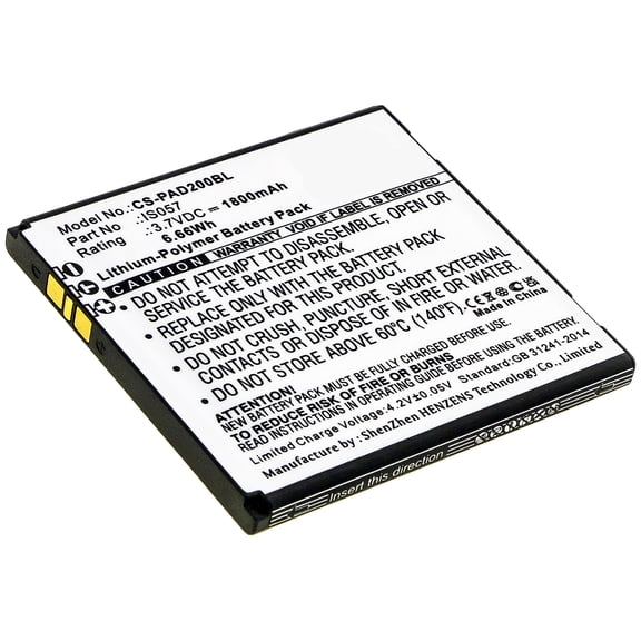 Replacement Battery for Pax D200,D200T,IS275,Mini,myPOS D200,IS057,1800mAh