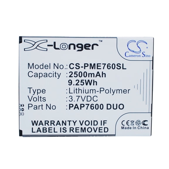 Replacement Battery for Prestigio MultiPhone 7600 Duo,PAP7600DUO,2500mAh,Mobile Phone battery