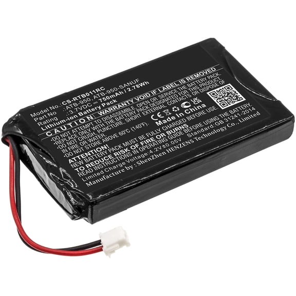 Replacement Battery for RTI T1,T1B,T2,T2+,TheaterTouch,3.7V/750mAh