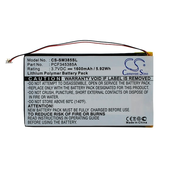 Replacement Battery for Samsung Napster MP3 player,PMPSGY910,Y910,YP106G,PN:PCF345385A,3.7V/1600mAh