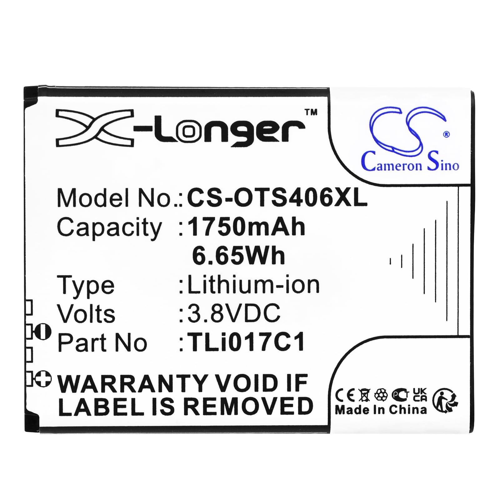 Replacement Battery for TCL 4056L,4056W,4058R,Flip Pro,VZW-TCL-4056 ...