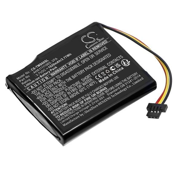 Replacement Battery for TomTom AHA11111003,VFA,3.7V/1020mAh