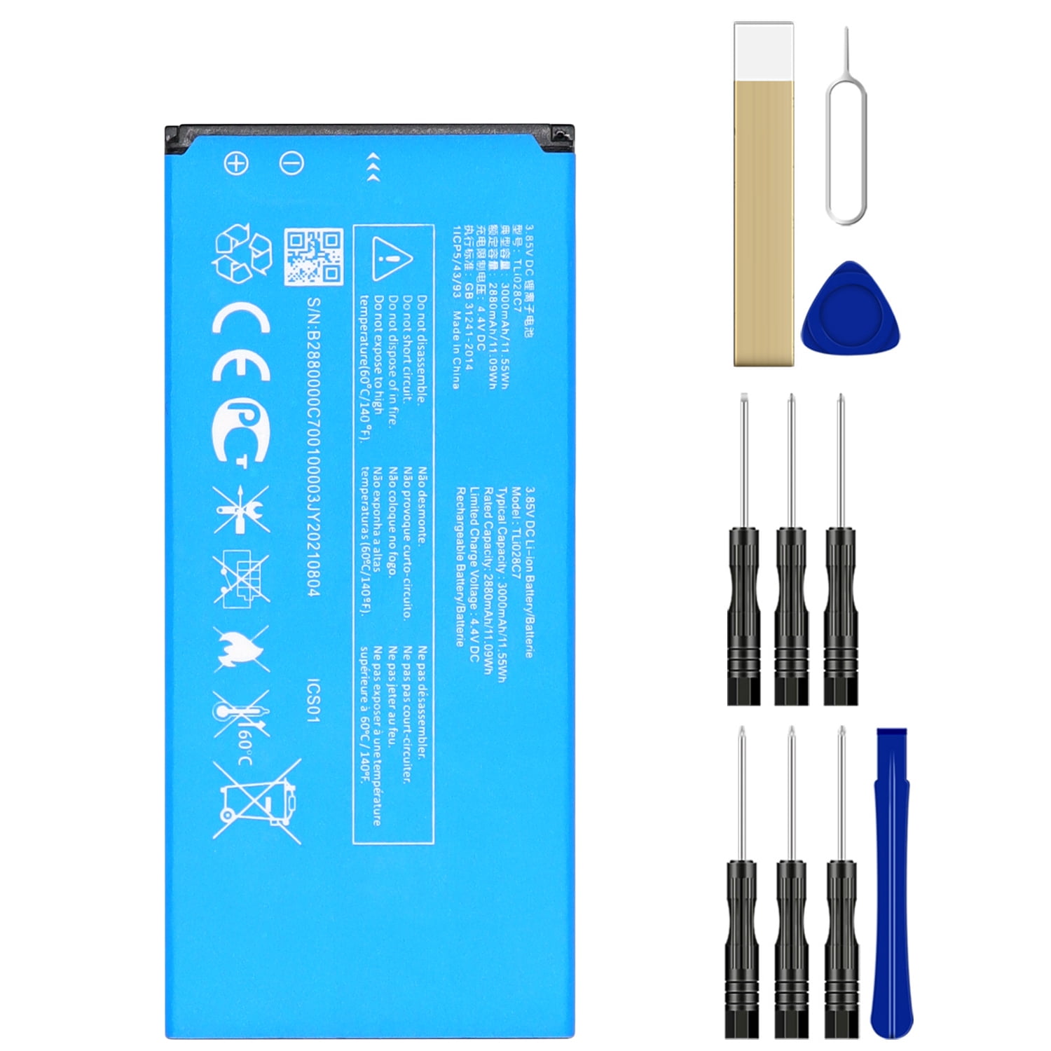 Alcatel TCL A3 A509DL Replacement Battery for TracFone, LithiumIon