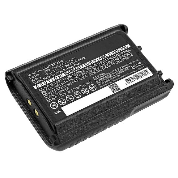 Replacement Battery for YAESU VX-228,VX-230,VX-231,VX-231L,AAG57X002,FNB-V106,7.2V/1200mAh