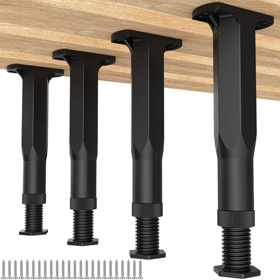Replacement Bed Slats Support Legs, Adjustable Height 8.3-14.5 Inch Bed Center Support Leg for Queen King Beds, Adjustable Sofa Furniture Legs, Heavy Duty Furniture Risers, 4 Pack