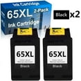 thumbnail image 1 of Replacement Black 65XL 65 XL High Yield Ink Cartridge compatible for HP Deskjet 2622 2624 2652 2655 3720 3721 3722 3723 3732 3758 Envy 5052 5058 Printer (2 Pack), 1 of 5