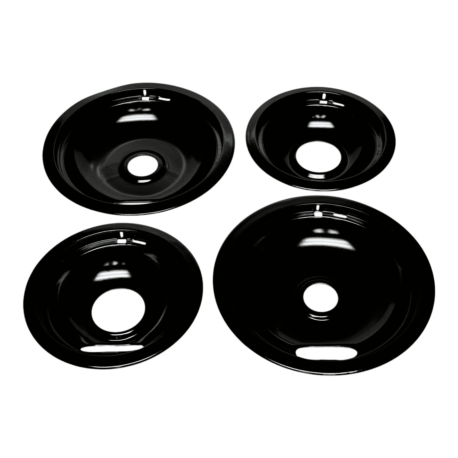 Replacement Black Drip Pan Set for Electric Range, 4-Pack