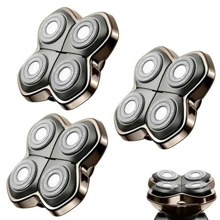 Replacement Blade Shaver PRO 2 Head for Electric Shaver Compatible with Skull Pitbull, Butterfly Kiss PRO & Palm Shavers (3 Pack)