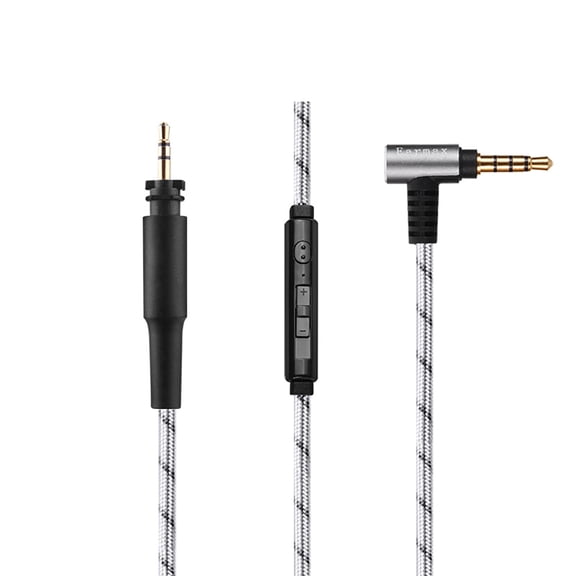 Replacement Braided Audio Cable with Mic and Remote Volume Control for Shure SRH840A SRH440A SRH940 Headphones