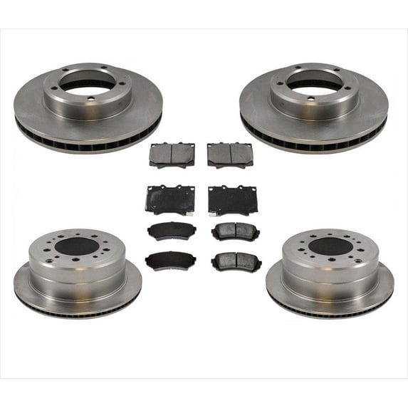 Replacement Brake Pads & Rotors for Lexus for LX470 & for Toyota Landcruiser 98-07 Vented D3EA Ceramic, Kit Includes 6PC Front & Rear Pads & Rotors