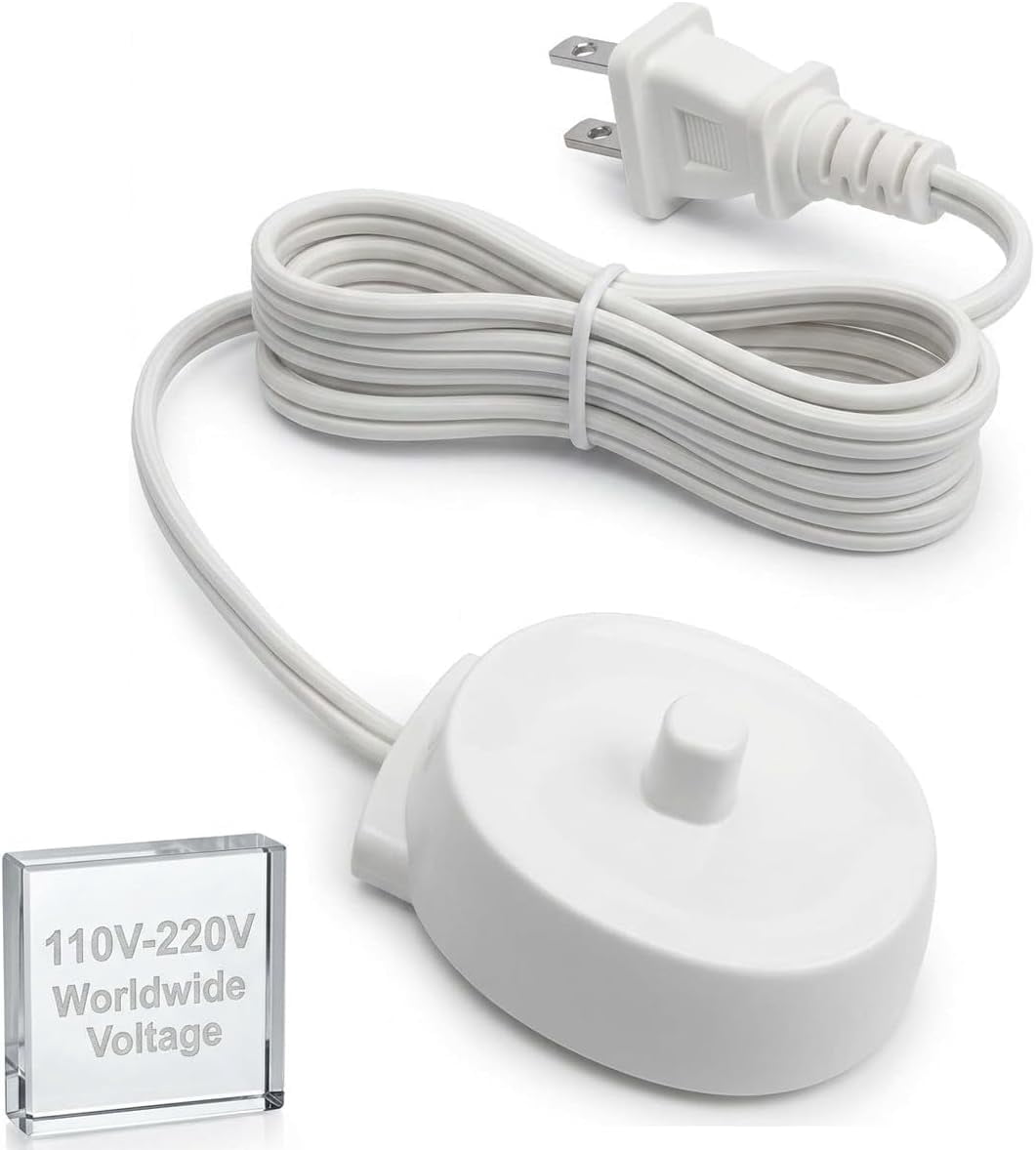 Replacement Charger for Braun Oral B Electric Toothbrush Power Cord Supply Inductive Charging Base Model 3757 3756 Portable 110-220V Travel Charger