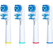Replacement Brush Heads Compatible with Oral B- Double Clean Design, Double Clean Brush Heads, Compatible with Braun Oral-B Dual Clean Electric Toothbrush - Pack of 4