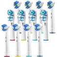 thumbnail image 1 of Replacement Brush Heads Compatible with Oral b Braun- 12 Electric Toothbrush Heads for Oralb- Double Clean, Floss Action & 3D White Brushes- Fits the Kids Pro 1000 Sonic Flossaction Dual Cross & More, 1 of 7