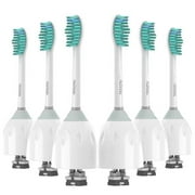 Replacement Brush Heads Compatible with E-Series HX7022 HX7001 Essence Xtreme Elite Advance and CleanCare Screw-On Toothbrush Handles Pack Of 6