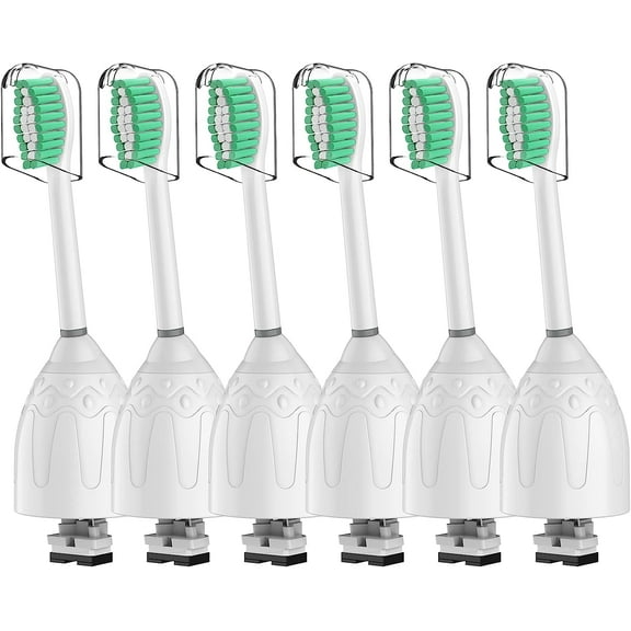 Replacement Brush Heads Compatible with Philips Sonicare E-series Elite, Essence, Advance, C 6 Pack