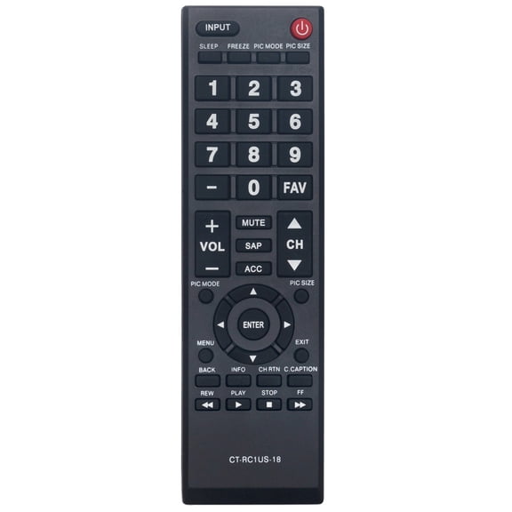 Replacement CT-RC1US-18 Remote Control for Toshiba TV 55L510U18 32L310U18 49L510U18 32L310U20 55L510U18 43L420U 49L420U 32L220U19