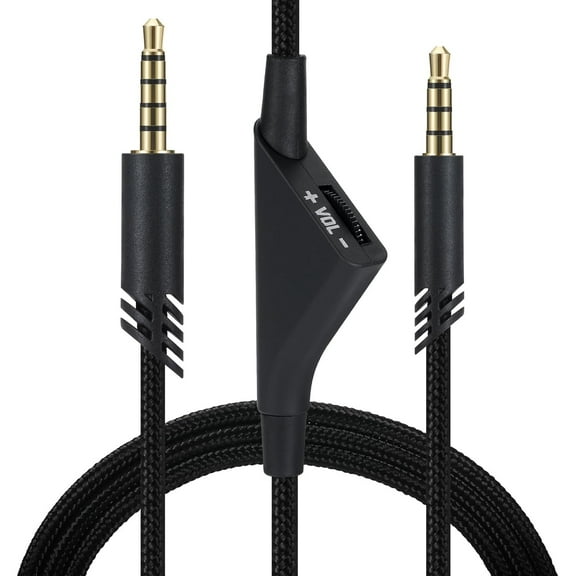 Replacement Cable for Astro A40 A40TR A10 Gaming Headphones, Aux Braided Wire Cord Compatible with Xbox-One PC Ps4 etc with Volume Control 6.5 Feet 2.0 M (Black)