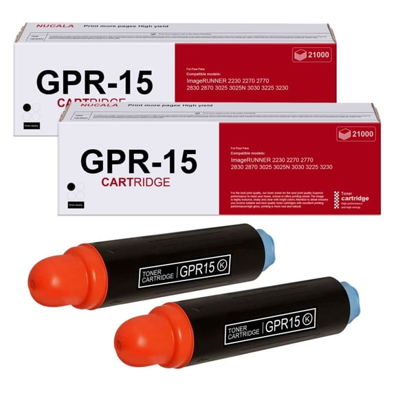 Replacement for Canon GPR-15 Toner Cartridge Work with imageRUNNER 2230 2270 2770 2830 2870 3025 3025N 3030 3225 3230 Printer - (9629A003AA) GPR15 Black Toner Cartridge- 2 Pack