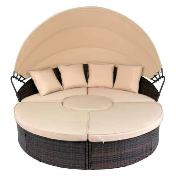 Replacement Canopy for Suncrown/Crownland Daybed - RipLock 350 Fabric - Beige - Fits Models F08LN944, 645789653704, Newych, F08LN946 - Water Resistant, UPF 50+