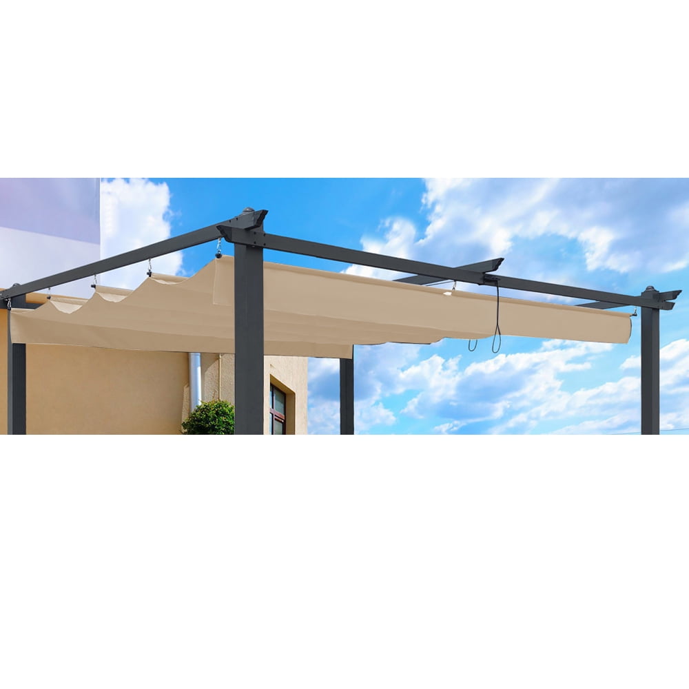 Replacement Canopy Top Cover Fabric for 10 x 10 Ft Pergola, Sun-Protection and Durable Pergola Replacement Canopy, Easy to Assemble, Khaki