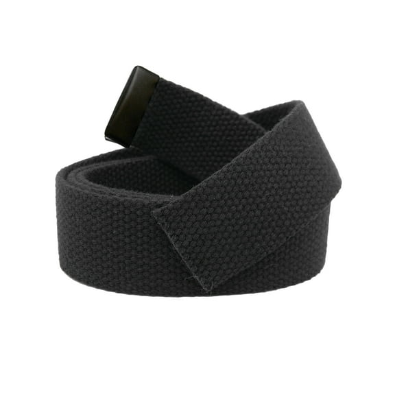 Replacement Canvas Web Belt 1.25 Military Width Black Tip Large Black