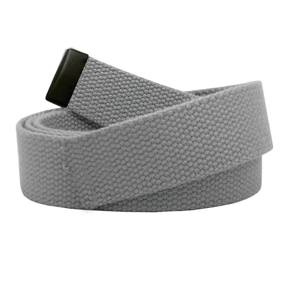 Replacement Canvas Web Belt 1.25 Military Width Black Tip Medium Gray