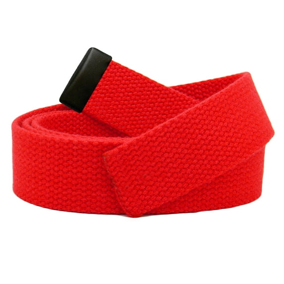 Replacement Canvas Web Belt 1.25 Military Width Black Tip Medium Red
