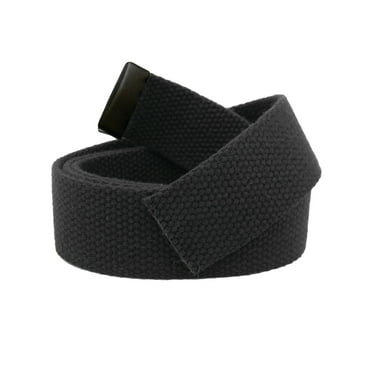 Replacement Canvas Web Belt 1.25 Military Width Black Tip Small Black
