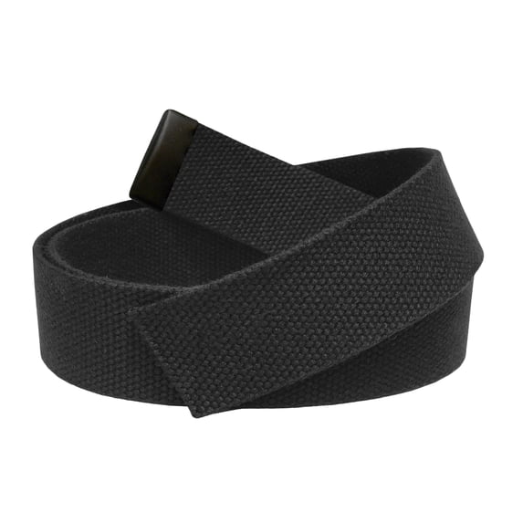 Replacement Canvas Web Belt 1.25 Military Width Black Tip X-Large Black
