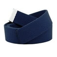 thumbnail image 1 of Replacement Canvas Web Belt 1.25 Military Width Silver Tip Small Navy, 1 of 3