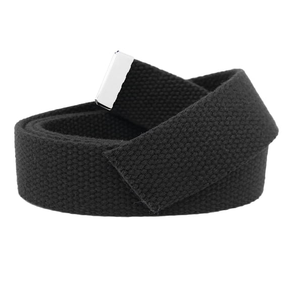 Replacement Canvas Web Belt 1.25 Military Width Silver Tip X-Large Black