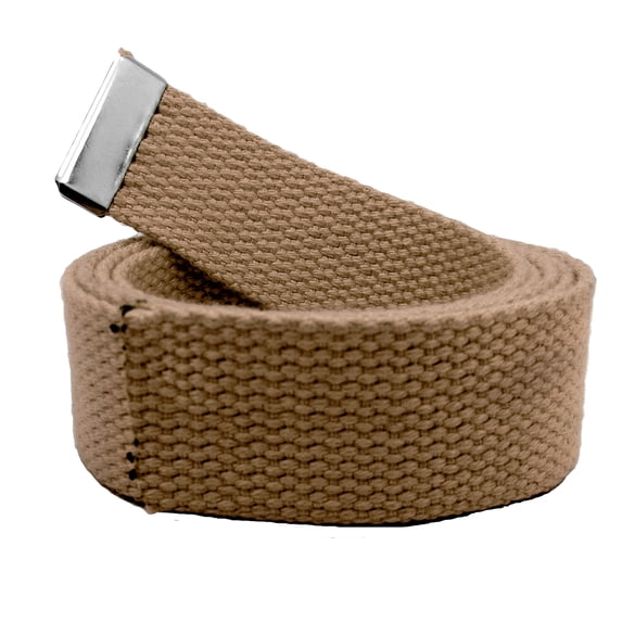 Replacement Canvas Web Belt 1.25 Military Width Silver Tip X-Large Khaki