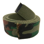 Replacement Canvas Web Belt 1.25 Military Width Silver Tip -Large Army Camo