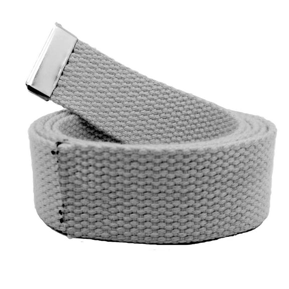Replacement Canvas Web Belt 1.25 Military Width Silver Tip XXX-Large Gray