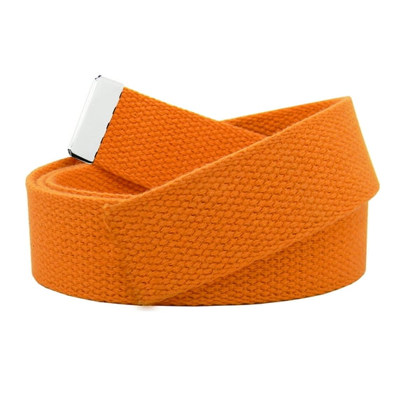 Replacement Canvas Web Belt 1.25 Military Width Silver Tip XXX-Large Orange