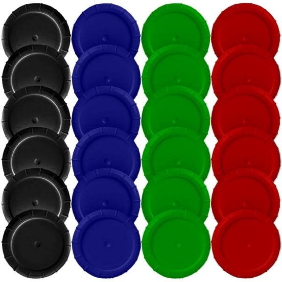 Replacement Caps for Stock Your Home Milk Bottles (24 Pack) - 48mm Twist-On Caps for Glass Milk Bottles - Tamper Resistant Lids - Plastic Leak Proof Lid - Crack Resistant Refill Cap - Multicolored