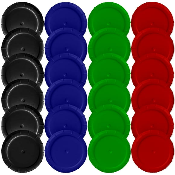 Replacement Caps for Stock Your Home Milk Bottles (24 Pack) - 48mm Twist-On Caps for Glass Milk Bottles - Tamper Resistant Lids - Plastic Leak Proof Lid - Crack Resistant Refill Cap - Multicolored