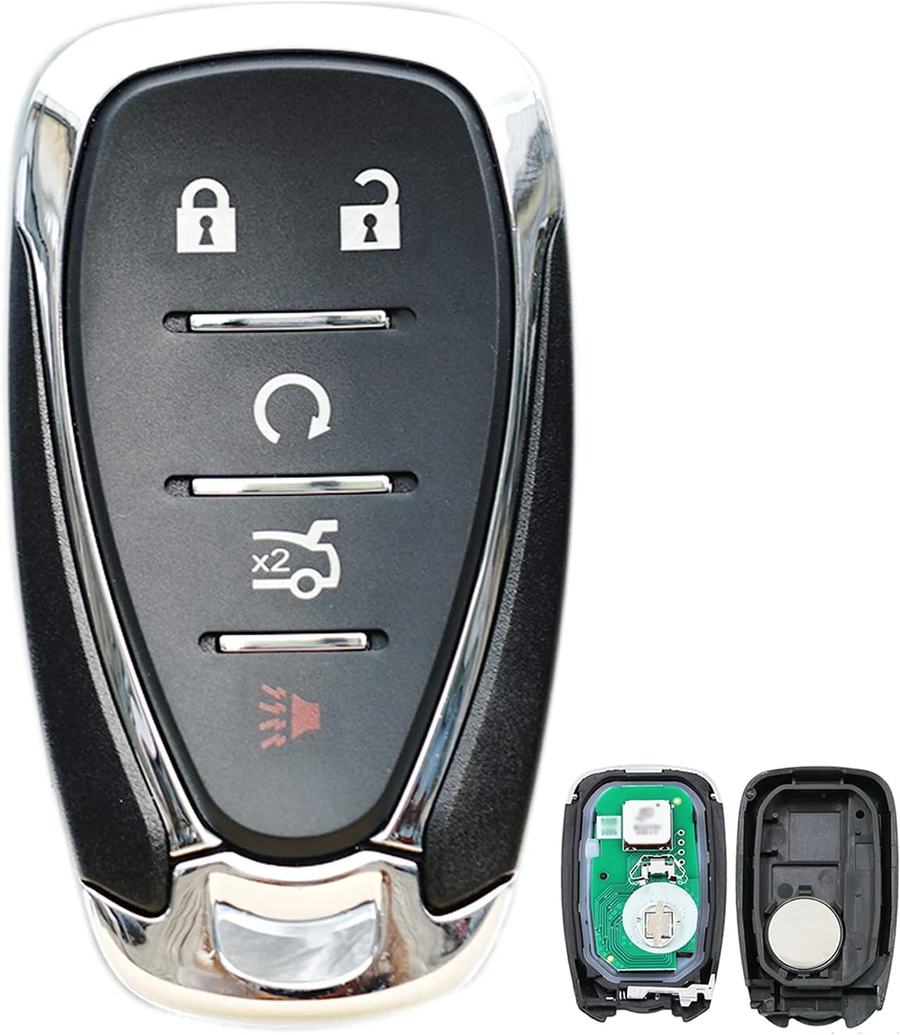 Replacement Car Key Fob Smart Proximity Keyless Entry Remote Control Compatible for Chevy Camaro Cruze Malibu 2016 2017 2018 2019 2020 2021 433MHz ID46 Chip 5 Button FCCID: HYQ4EA 13529662