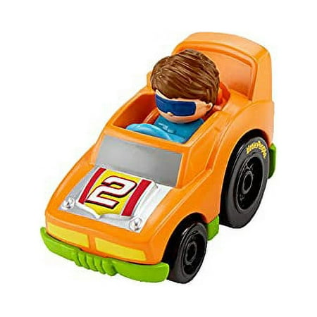 Replacement Car for Little People Launch 'n Loop Raceway - GMJ12 ~ Replacement Orange Vehicle with Driver