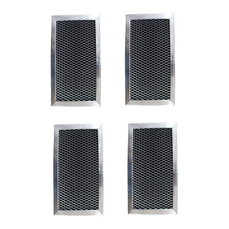 Replacement Carbon Filters compatible with GE: WB02X10733, JX81B - 6 3/8 x 8 11/16 x 3/8 (4-Pack)