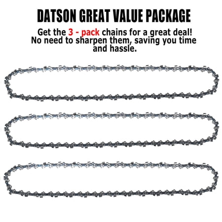 Replacement Chainsaw Chain for 16-Inch Guide Bars, 59 Drive Links, Pitch: 3/8", .050" Gauge, Fits Various Homelite Models and Replacement Oregon S59 (3 Pack)