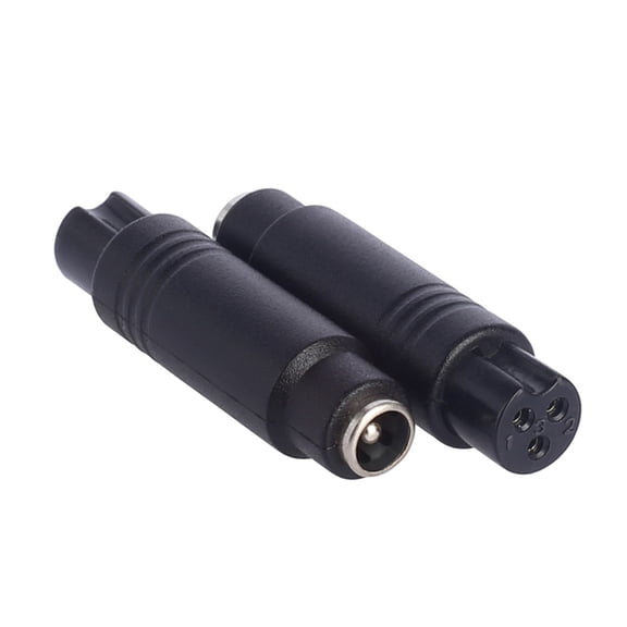 Replacement Charging Adapter 5.5 x 2.1mm Female 3 Pin Connector, Black Short Body for Port Backup Use and Connection Coverage, 2 Pack