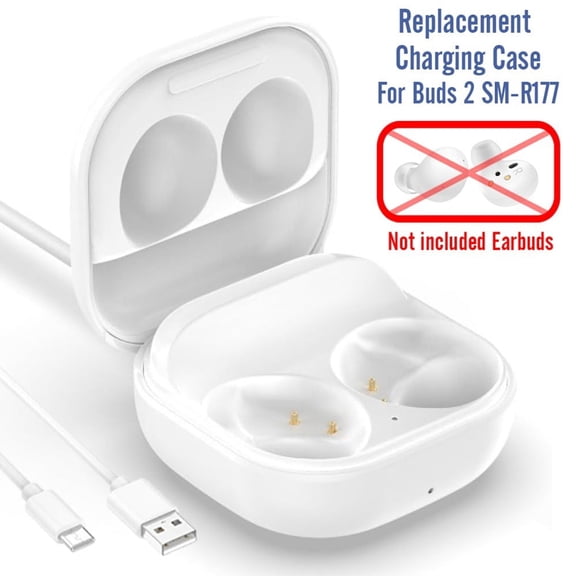 Replacement Charging Case for Samsung Galaxy Buds 2 SM-R177, Built-in Lithium-ion Battery Bluetooth Earbuds Charger Box with Charging Cable (USB C)