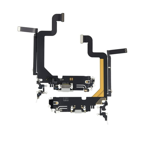 Replacement Charging Port Flex Cable Compatible For iPhone 14 Pro Max (Premium) (Silver)